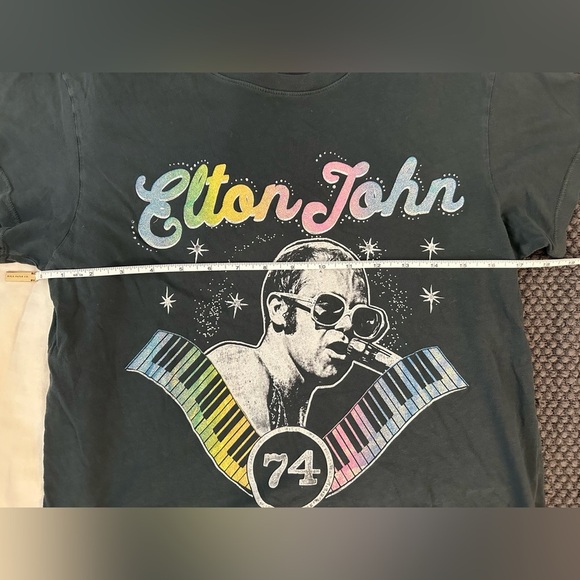 Anthropologie Letluv Elton John Glitter Graphic Tee - Picture 5 of 5